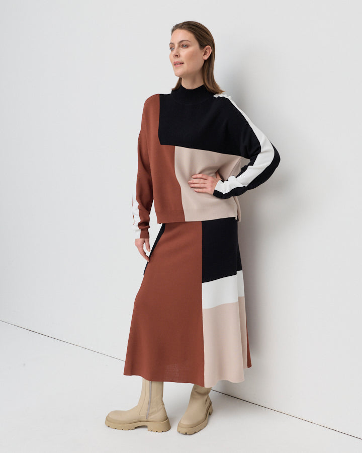 Yarra Trail Earth Tones Sweater in CHESTNUT