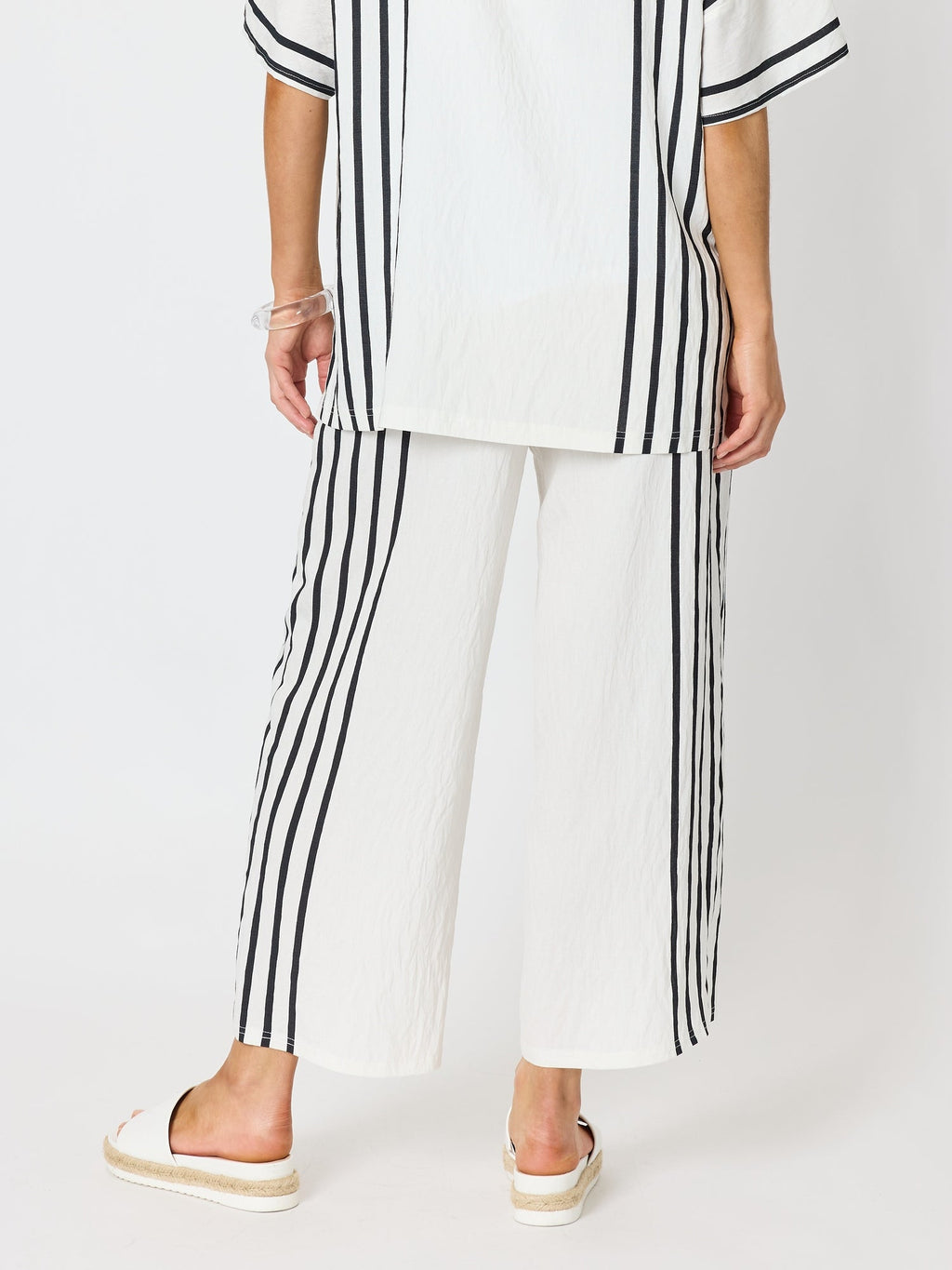 Clarity Sevilla Stripe Print Pant - White/Black in White/Black