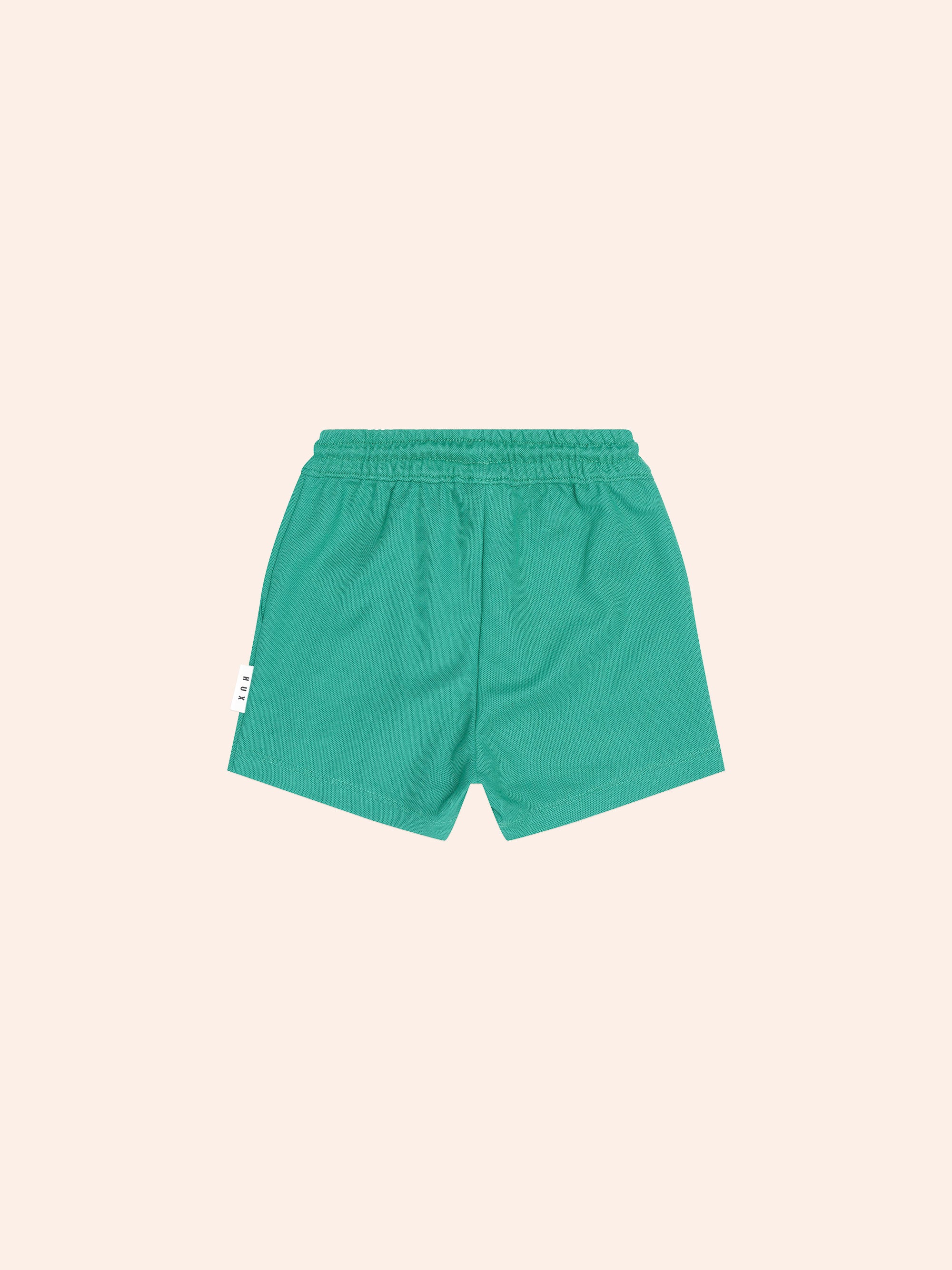 HUXBABY COLLEGIATE PIQUE SHORT in VINTAGE GREEN