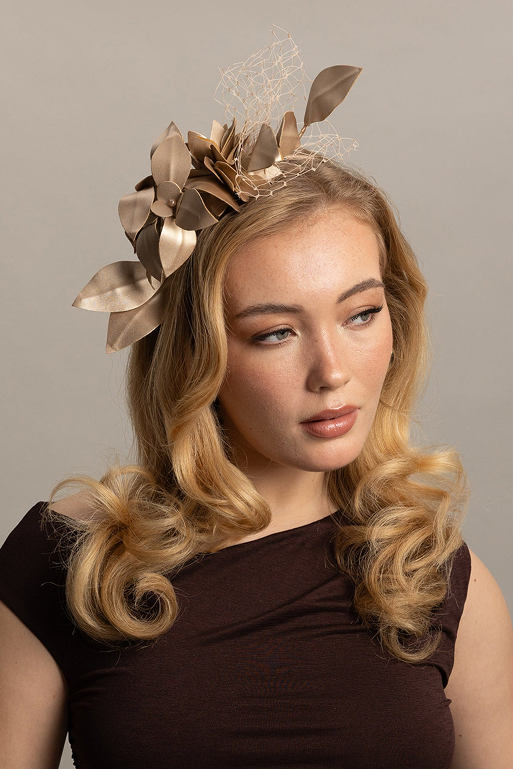 Morgan & Taylor Dulcie Fascinator in Gold in gold