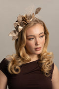 Morgan & Taylor Dulcie Fascinator in Gold in gold