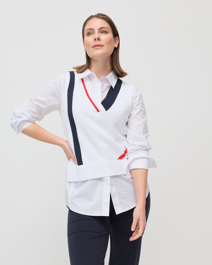 Yarra Trail Essential Poplin Shirt in WHITE