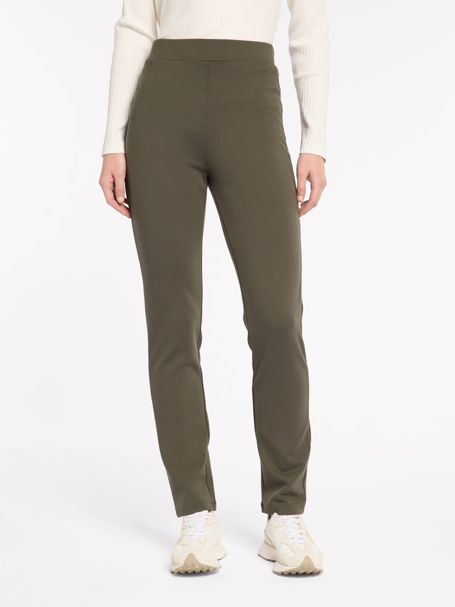 Yarra Trail F/L Pull On Ponte Pant in KHAKI