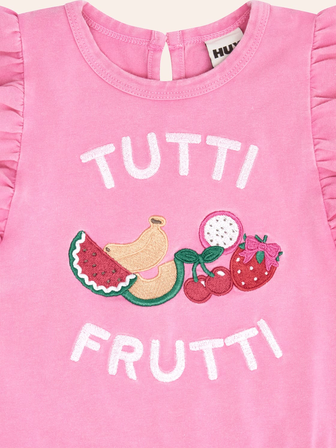 HUXBABY Tutti Frutti Frill Peplum Tee in Single