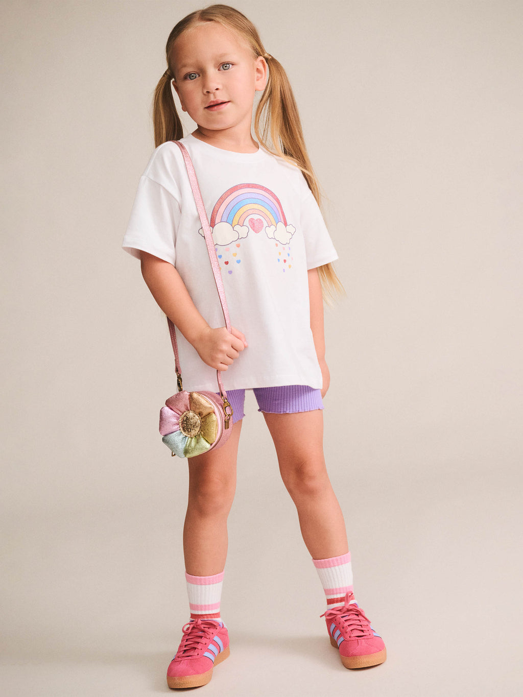 HUXBABY RAINBOW FLOWER BAG in MULTI METALLIC