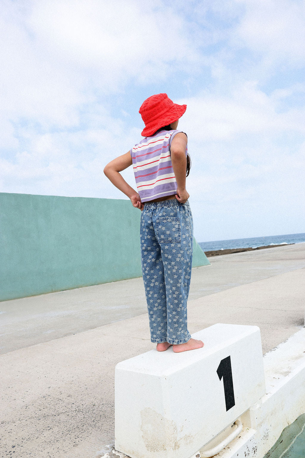Grown Bubble Terry Towelling Bucket Hat - Fiesta in Single