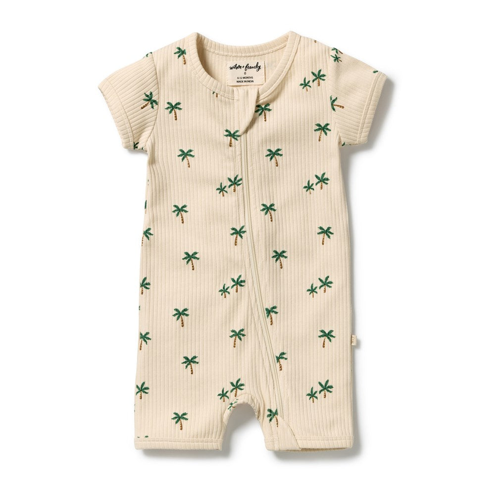 Wilson and Frenchy Tiny Palm Organic Boyleg Zipsuit in Tiny Palm