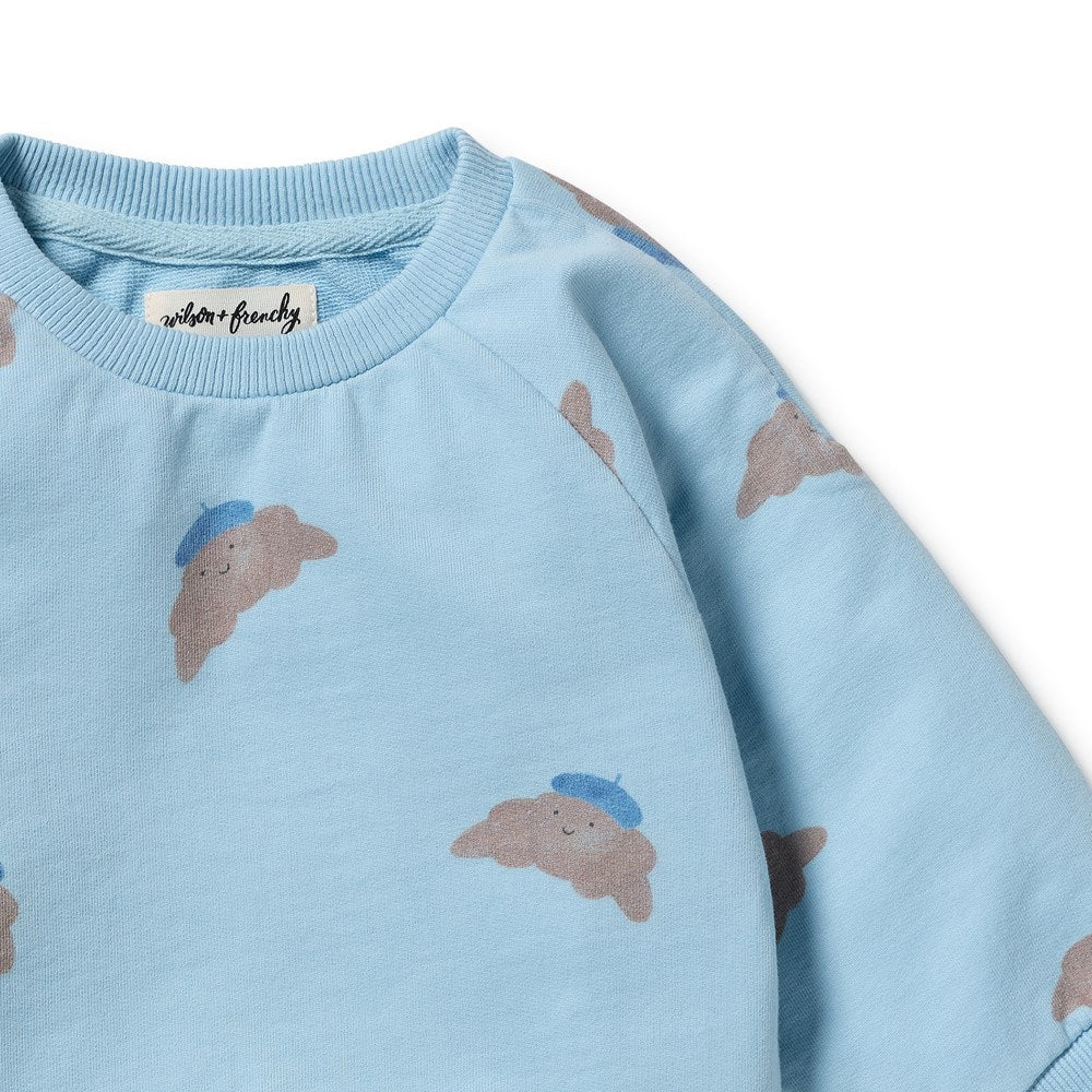 Wilson and Frenchy Little Croissant Organic Garment Dyed Sweat in Little Croissant