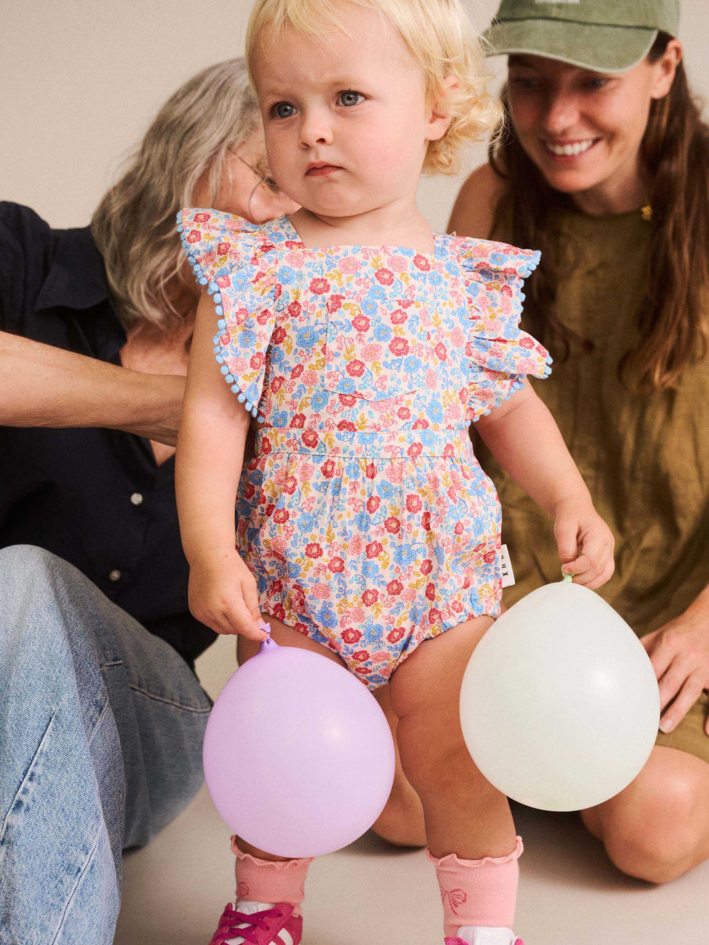 HUXBABY VINTAGE FLORAL PLAYSUIT in MULTI