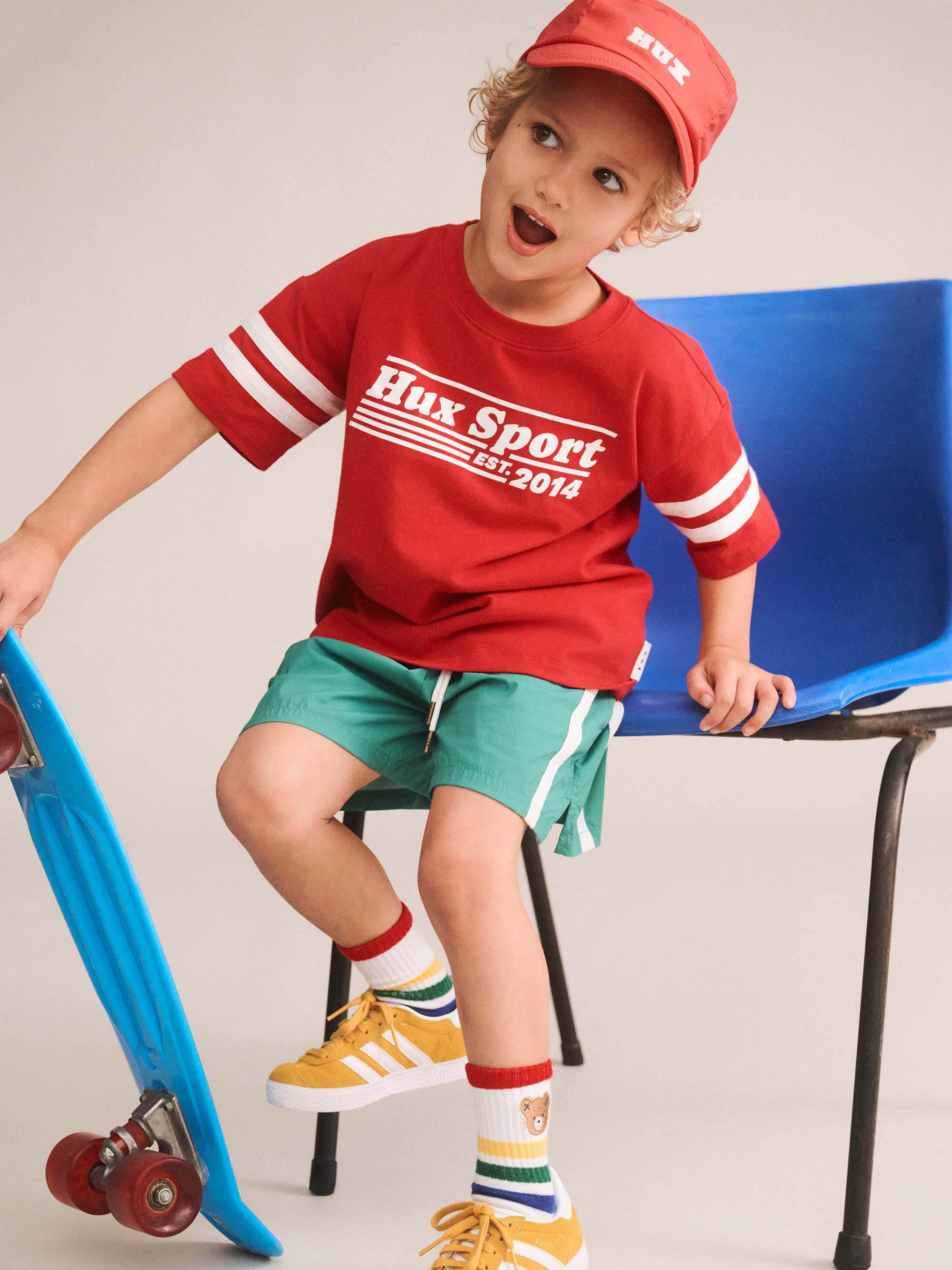 HUXBABY RACER RED EMB HAT in RACER RED