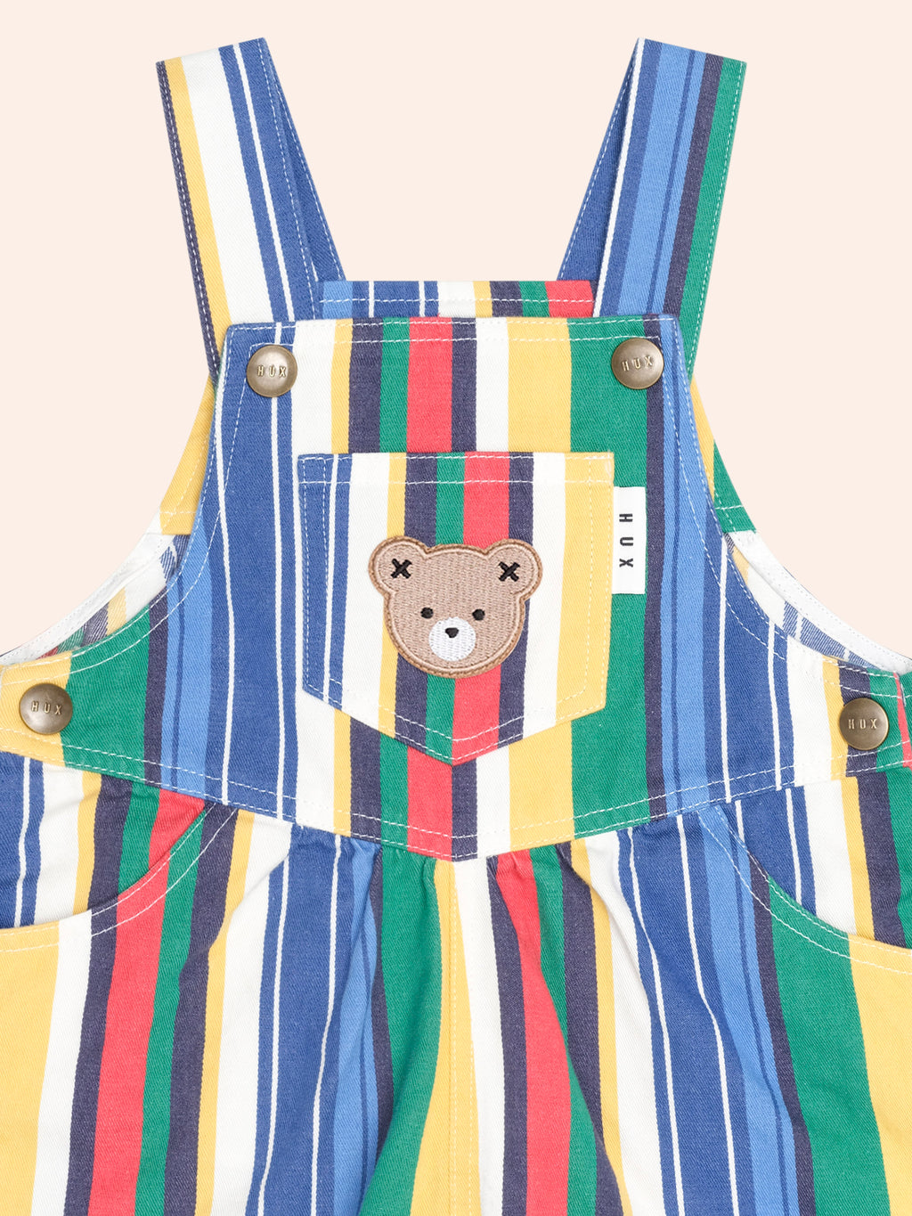 HUXBABY VARIEGATED STRIPE SHORTALL in MULTI