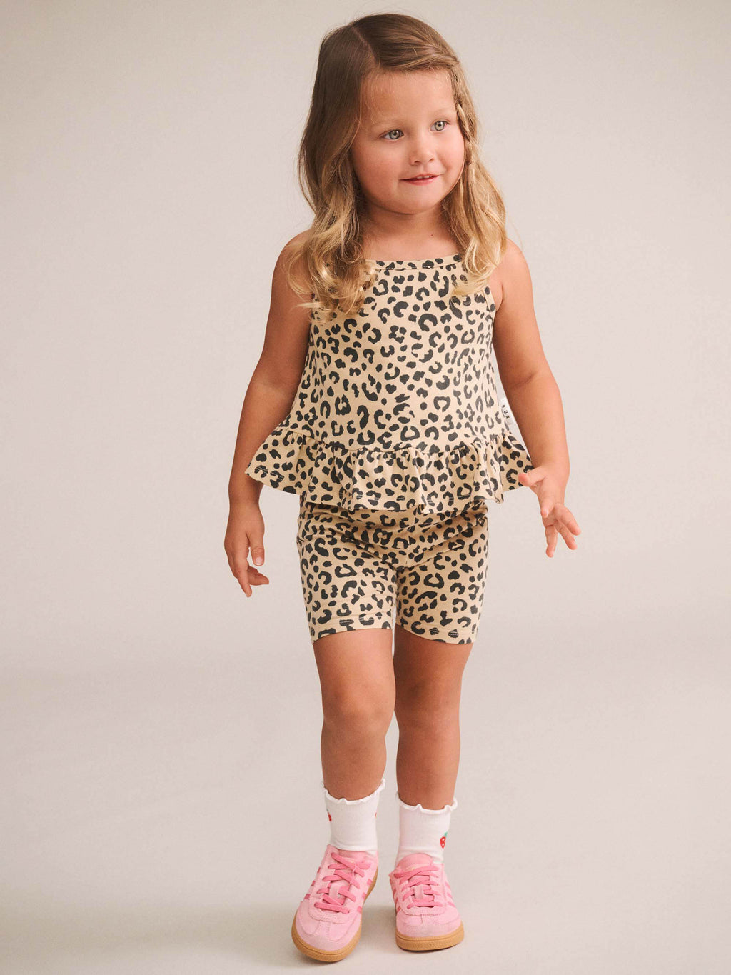HUXBABY LEOPARD PEPLUM TANK TOP in ANIMAL