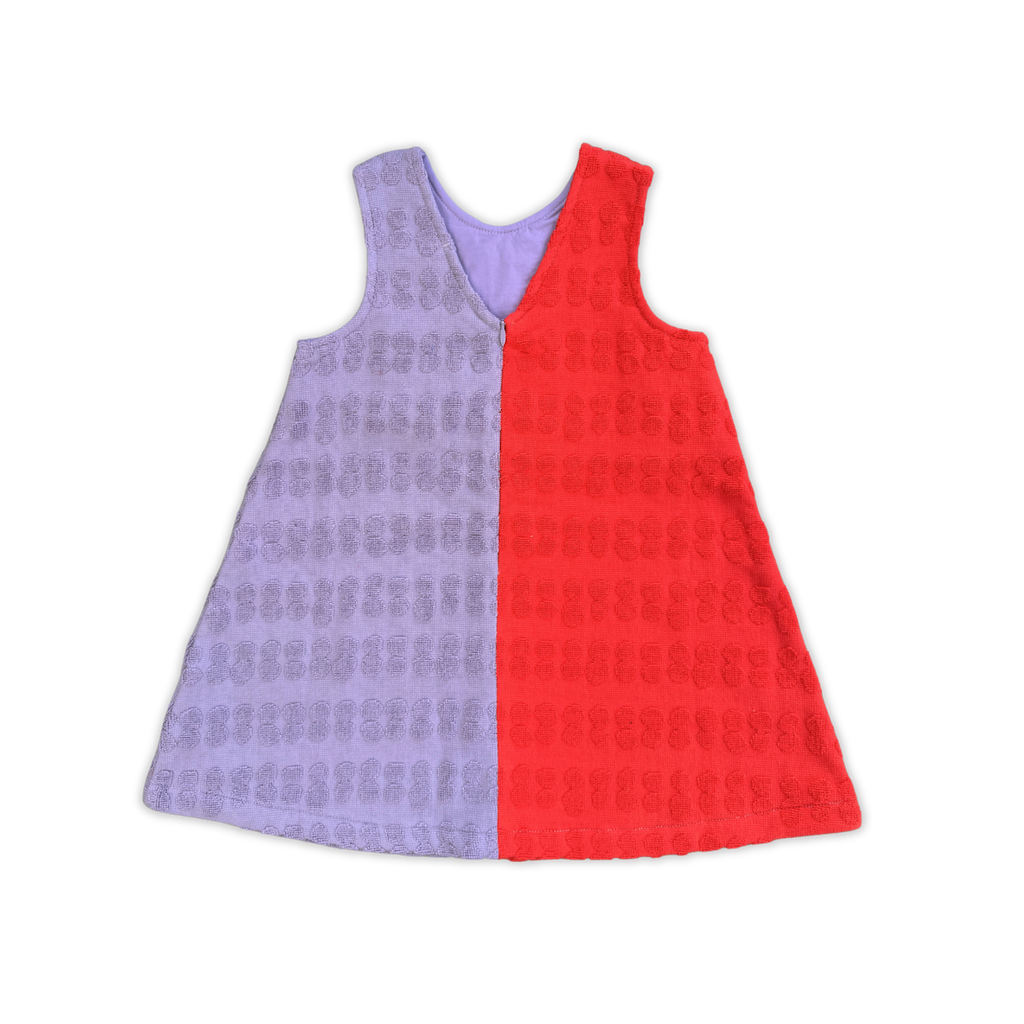 Grown Bubble Terry Towelling Dress - Fiesta & Mauve in Single