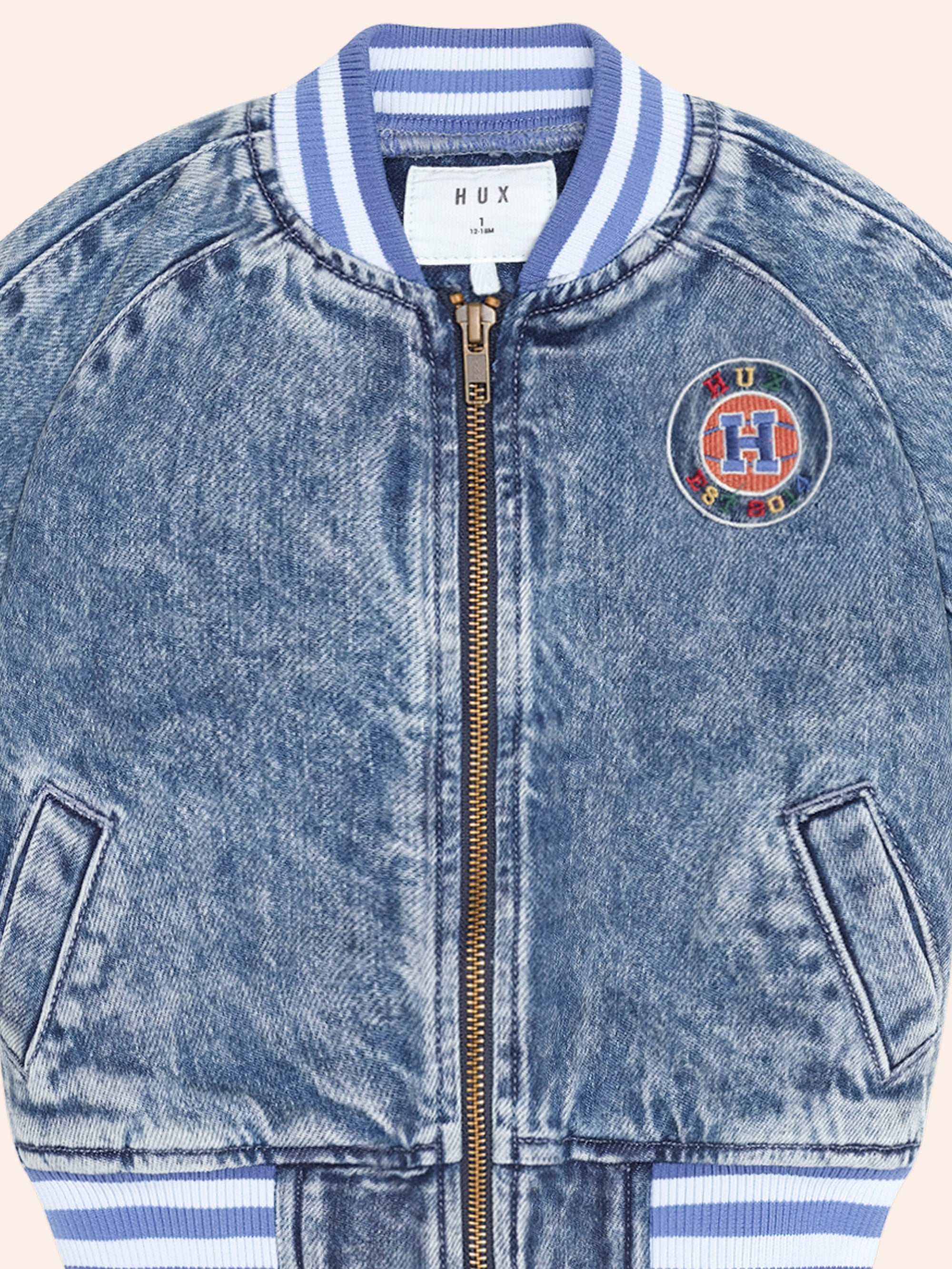 HUXBABY DREAMY DENIM BOMBER JACKET in DENIM
