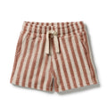 Wilson and Frenchy Cherry Cola Stripe Organic Terry Short in Cherry Cola Stripe