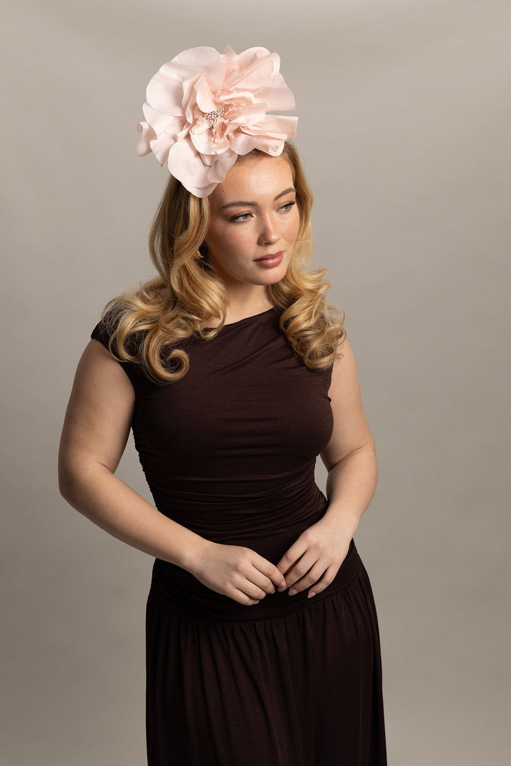Morgan & Taylor Cindy Fascinator in Pale Pink in light pink