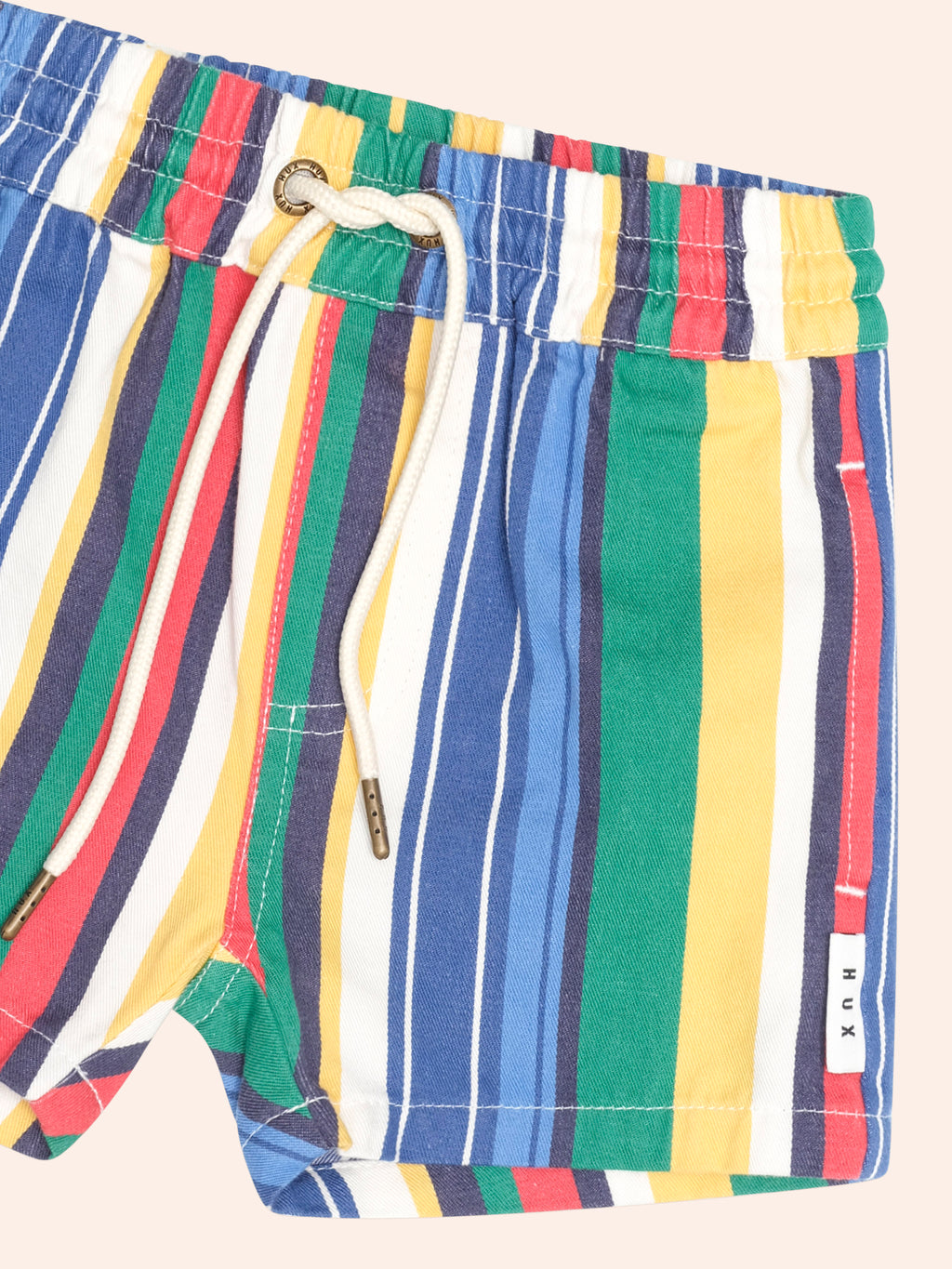 HUXBABY VARIEGATED STRIPE DRAWCORD SHORT in MULTI