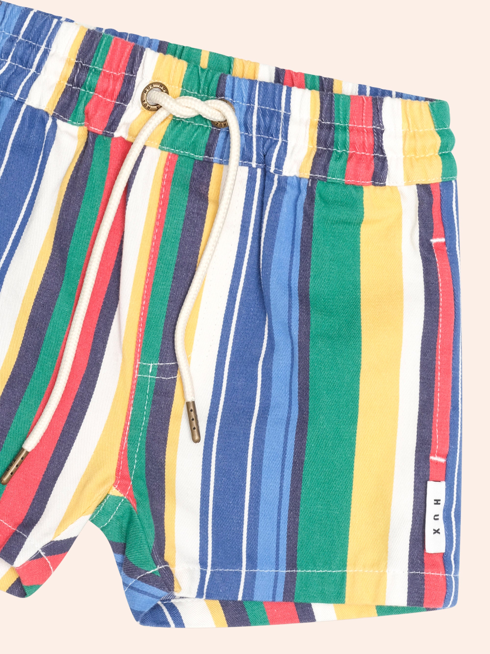HUXBABY VARIEGATED STRIPE DRAWCORD SHORT in MULTI