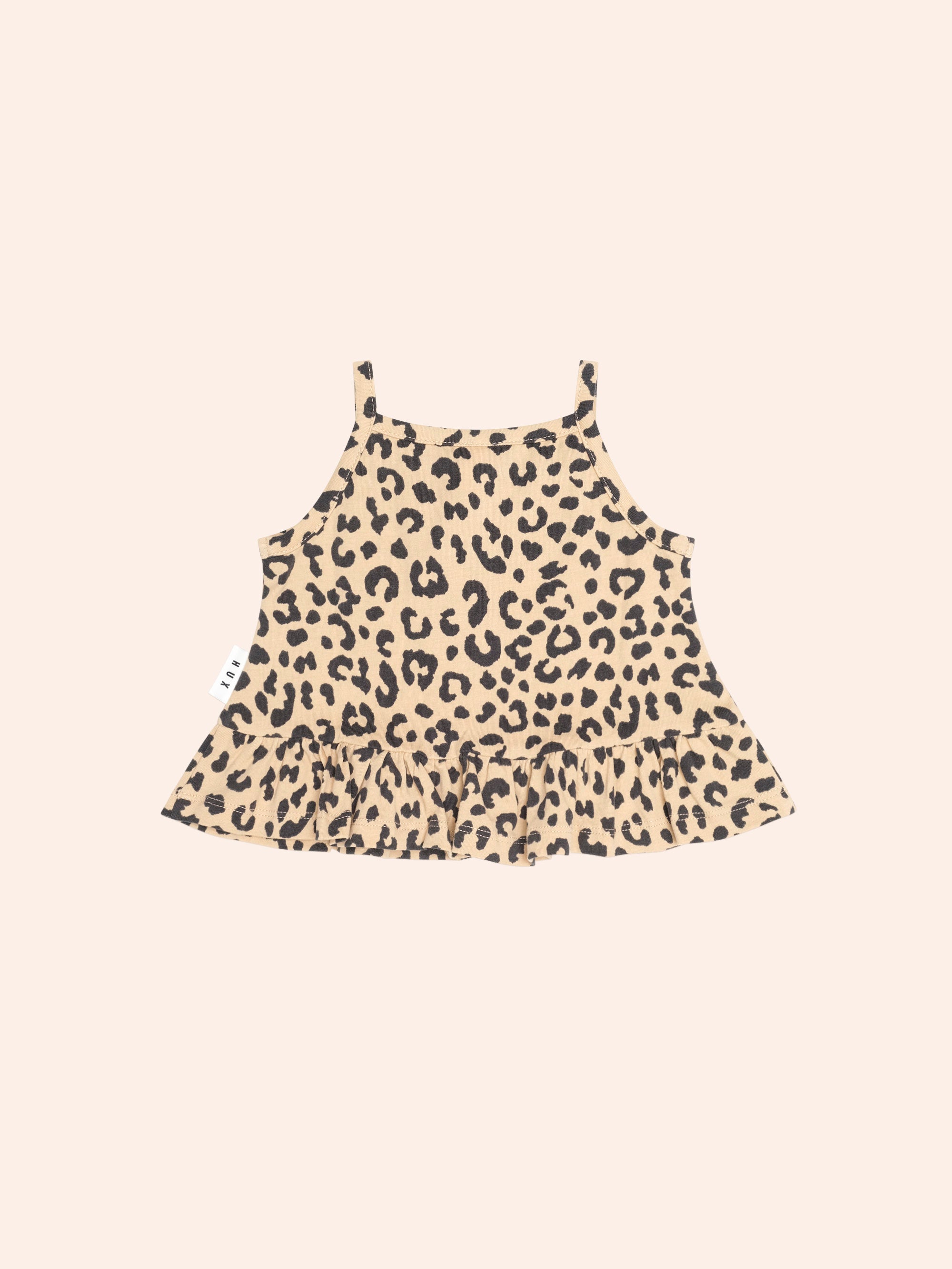 HUXBABY LEOPARD PEPLUM TANK TOP in ANIMAL