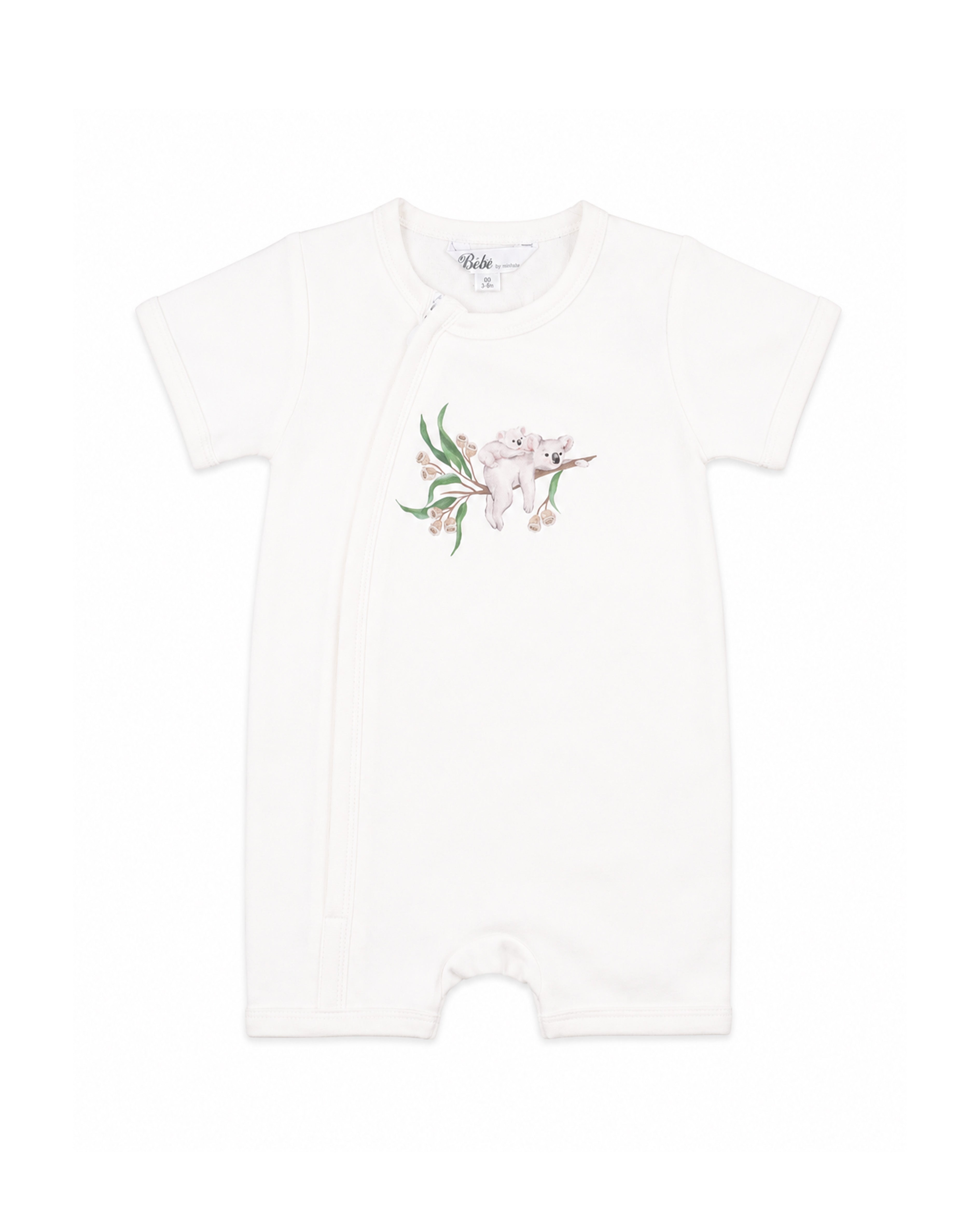 Fox & Finch TAYLOR ORGANIC SS KOALA ZIP ROMPER in Single