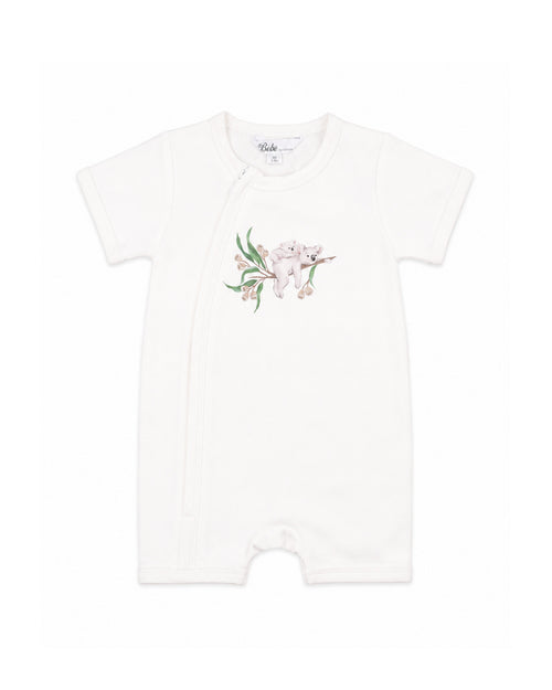 Fox & Finch TAYLOR ORGANIC SS KOALA ZIP ROMPER in Single