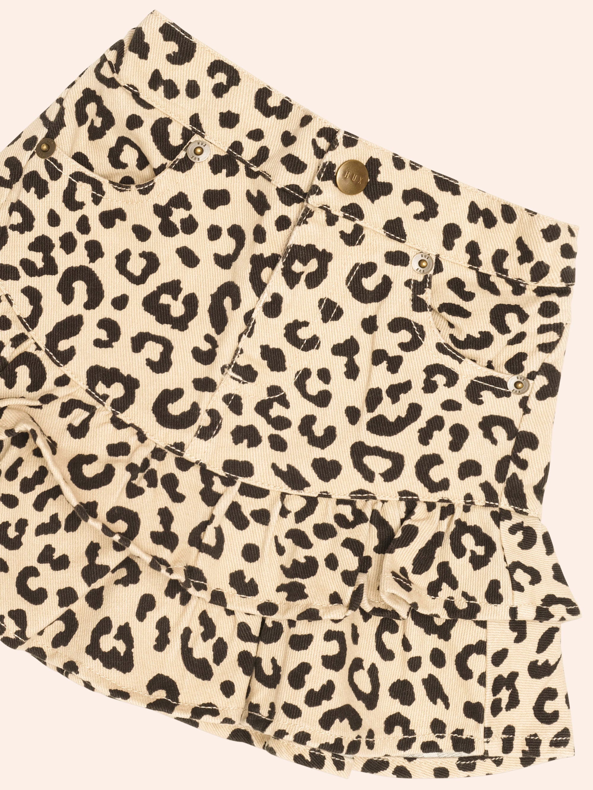 HUXBABY LEOPARD FRILL SKIRT in ANIMAL
