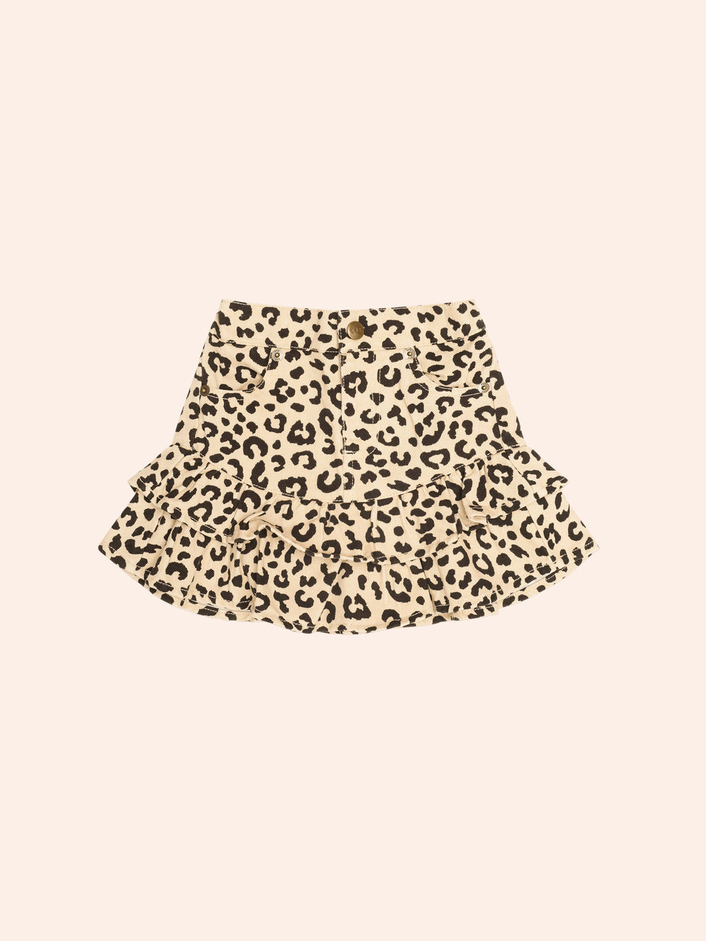 HUXBABY LEOPARD FRILL SKIRT in ANIMAL