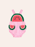 HUXBABY One-In-A-Melon Check Romper in Single