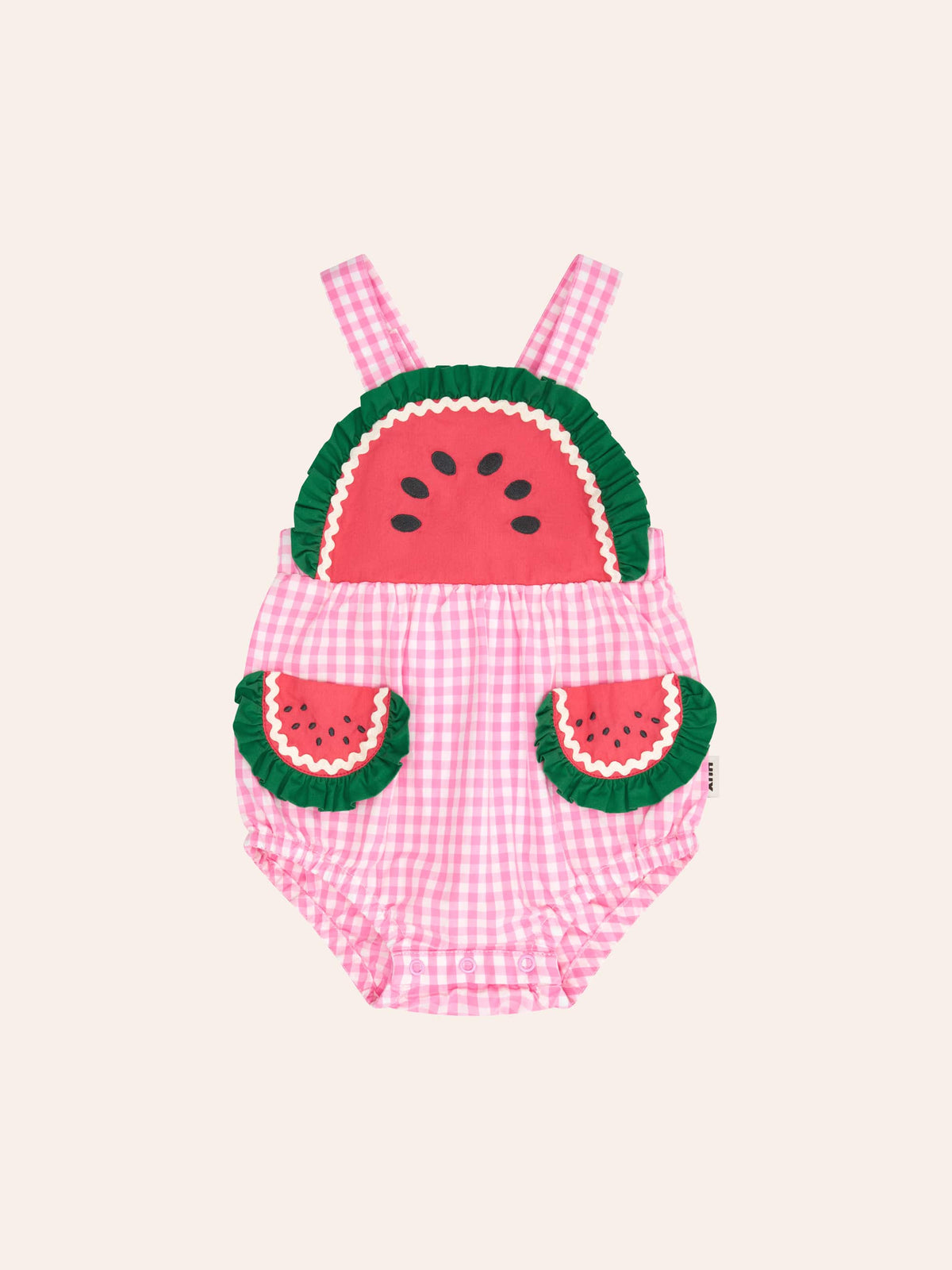 HUXBABY One-In-A-Melon Check Romper in Single