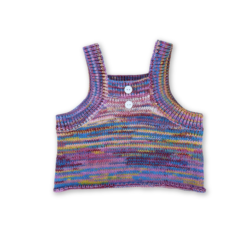 Grown Knitted Singlet Top - Rainbow in Single