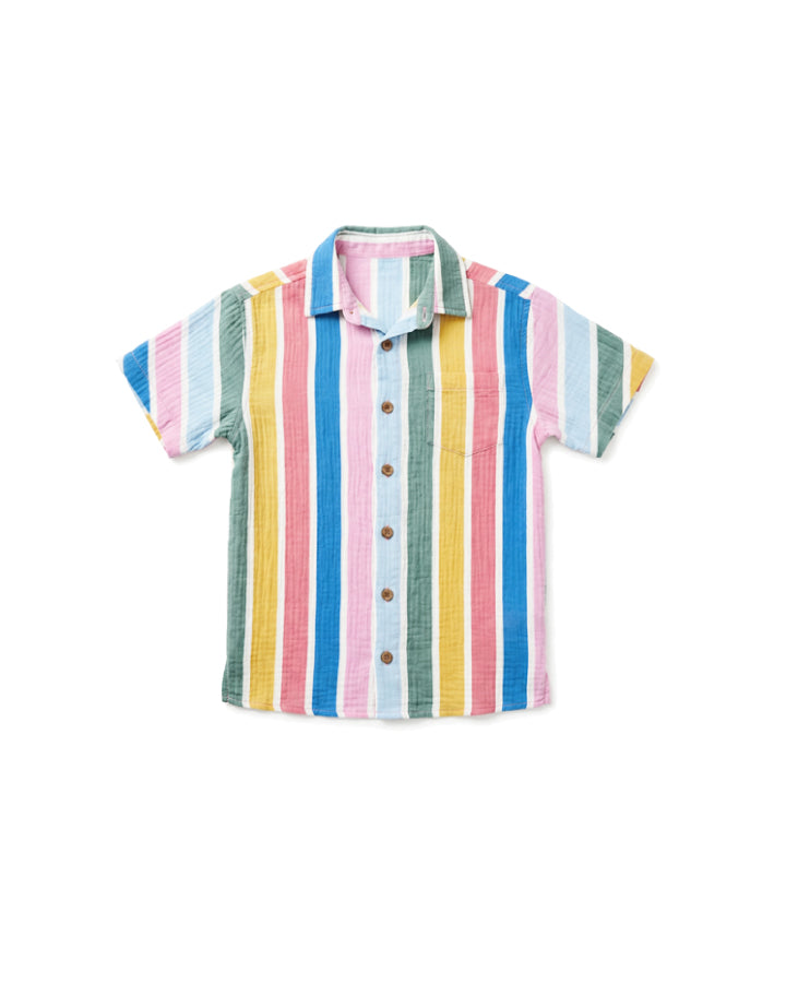 Milky Clothing Fiesta Crinkle Shirt in Multi Stripe