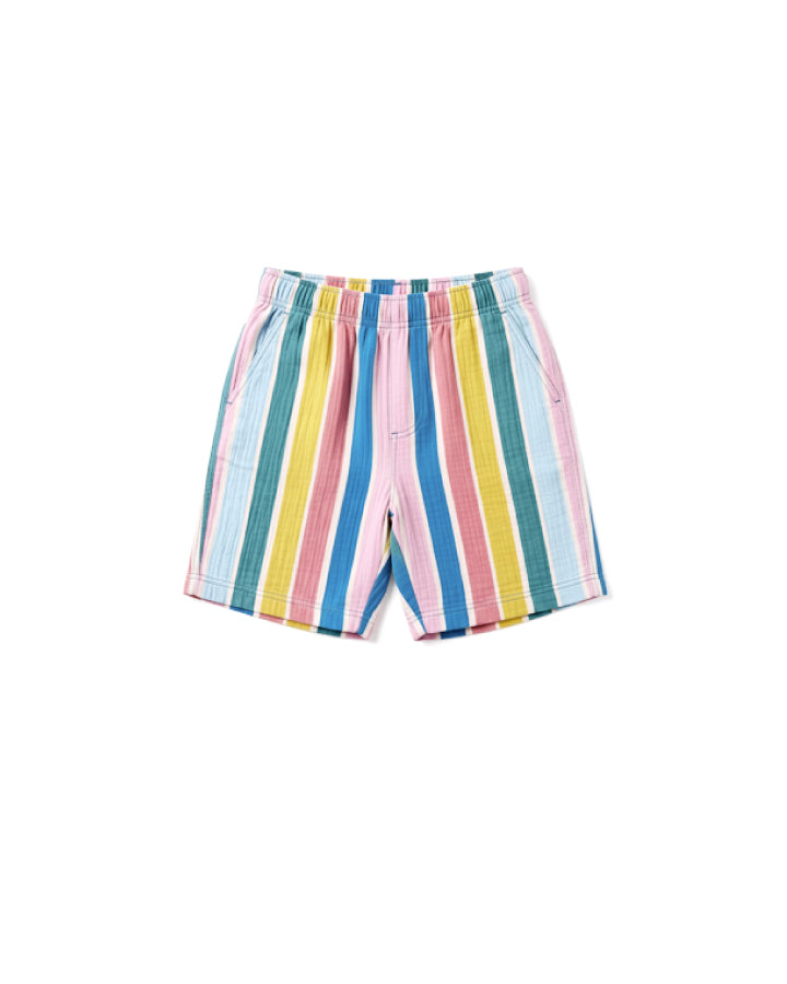 Milky Clothing Fiesta Crinkle Short in Multi Stripe