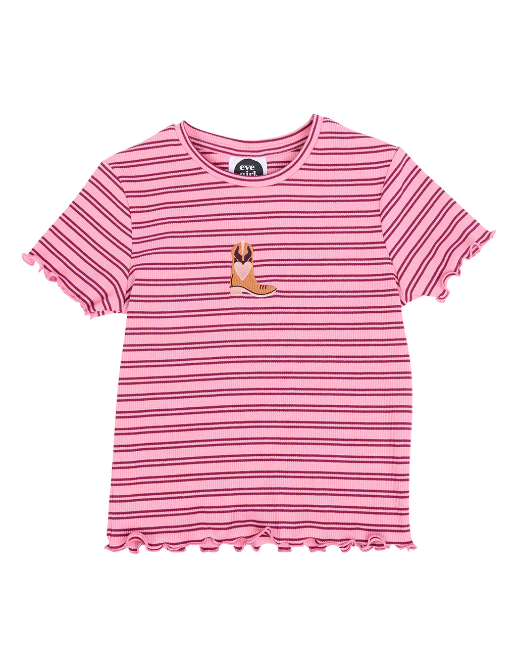 Eve Girl Freya Rib Tee (Size 8-16) in PINK