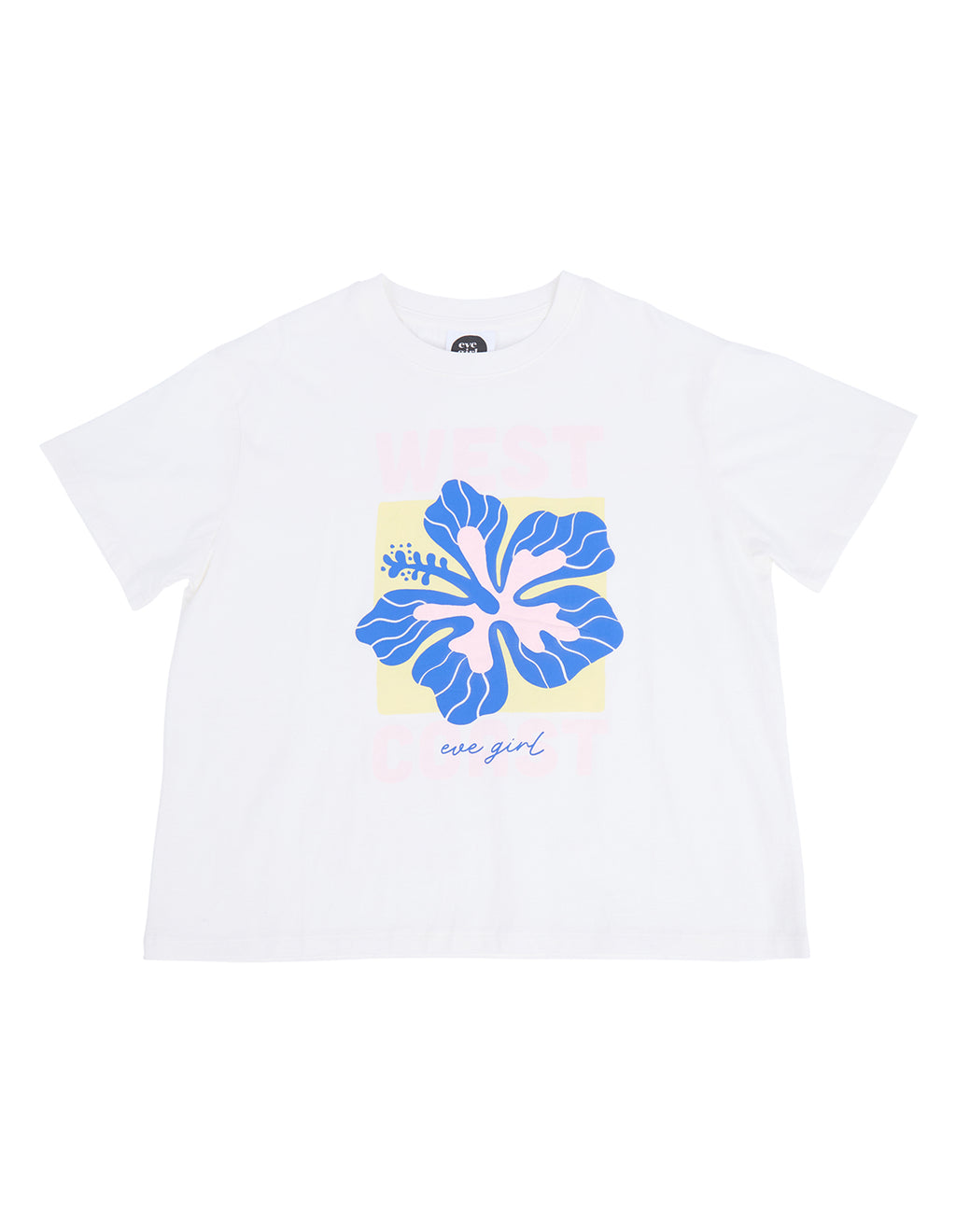 Eve Girl Hibiscus Tee (Size 3-7) in VINTAGE WHITE