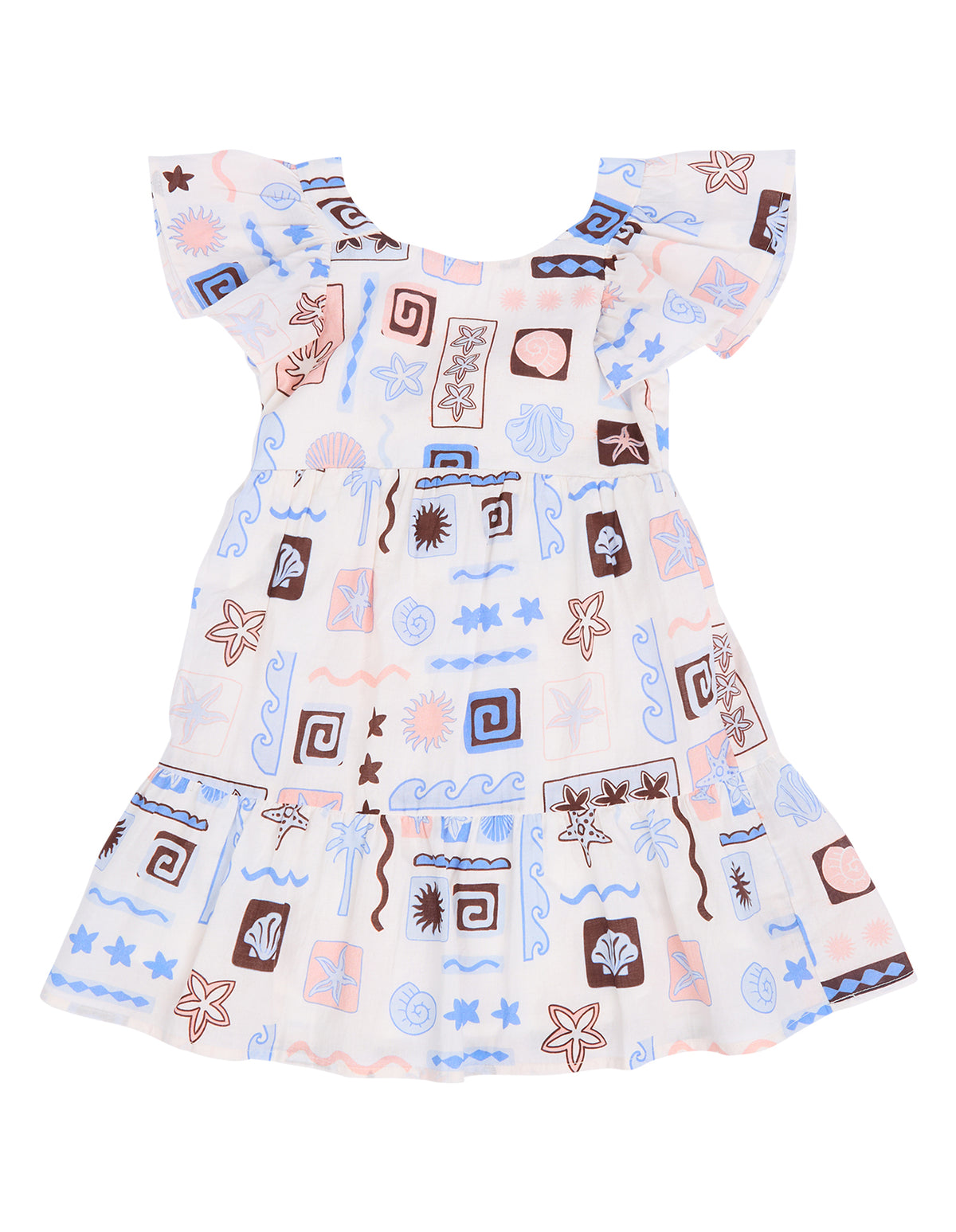 Eve Girl Holiday Frill Dress (Size 3-7) in PRINT