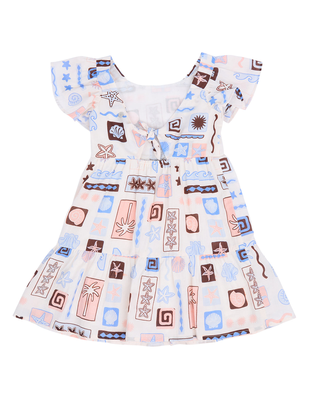 Eve Girl Holiday Frill Dress (Size 3-7) in PRINT