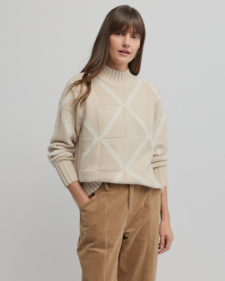 Yarra Trail Indiana Knit in ALMOND/ECRU