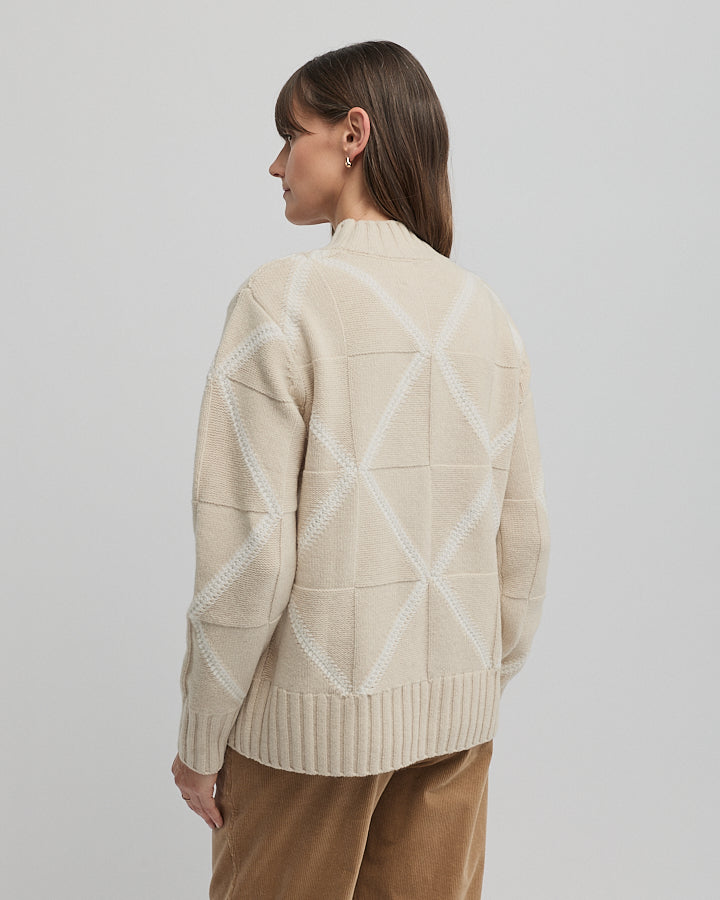 Yarra Trail Indiana Knit in ALMOND/ECRU