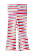 Milky Clothing Jellybean Waffle Flared Legging in Multi Stripe