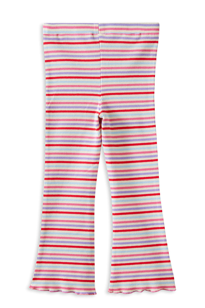 Milky Clothing Jellybean Waffle Flared Legging in Multi Stripe