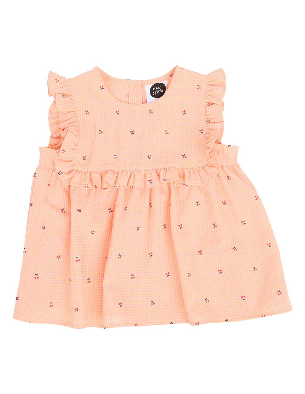 Eve Girl Josie Frill Top (Size 3-7) in CHECK