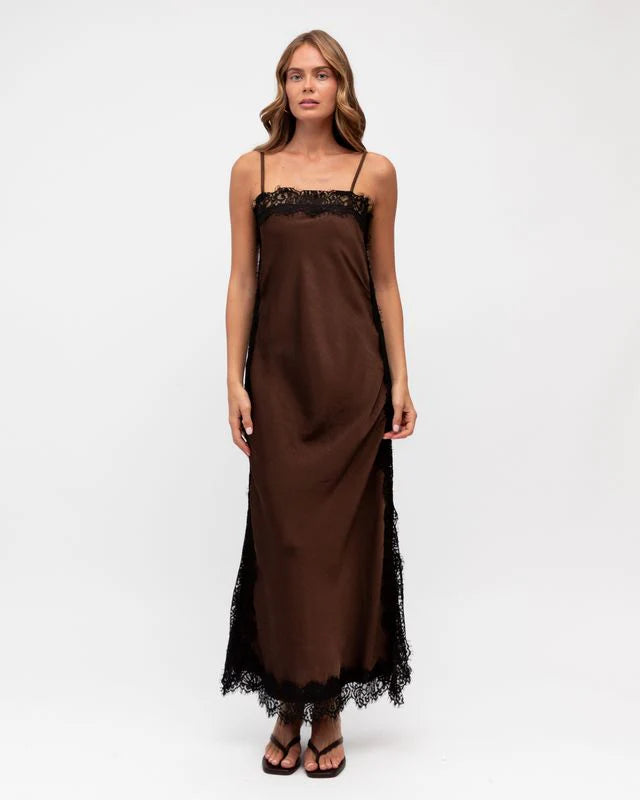 Ebby and I - Mid Night Satin Dress