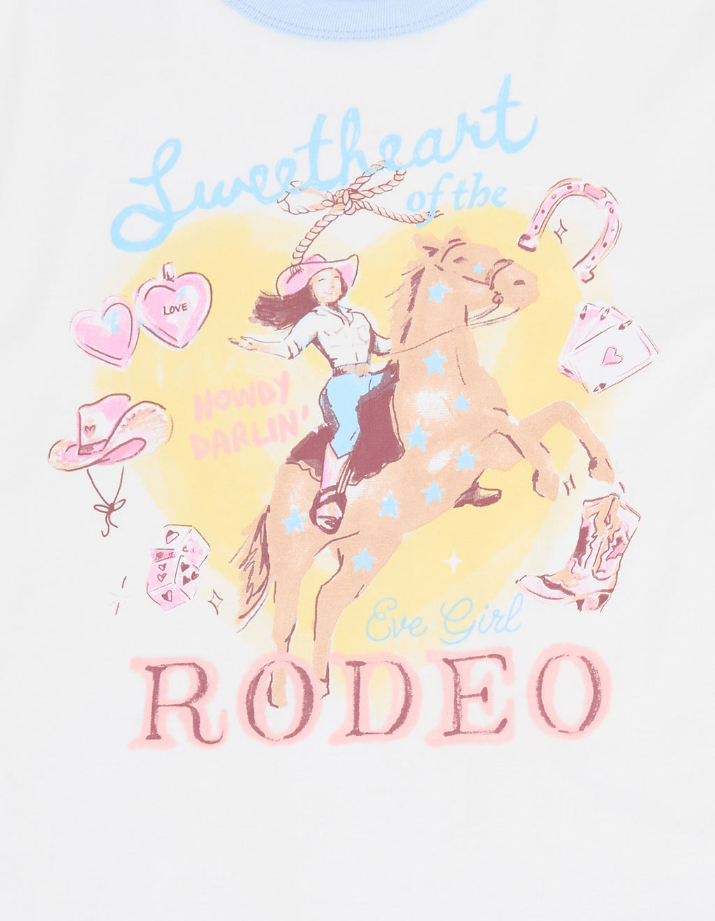 Eve Girl Lasso Ringer Tee (Size 3-7) in VINTAGE WHITE