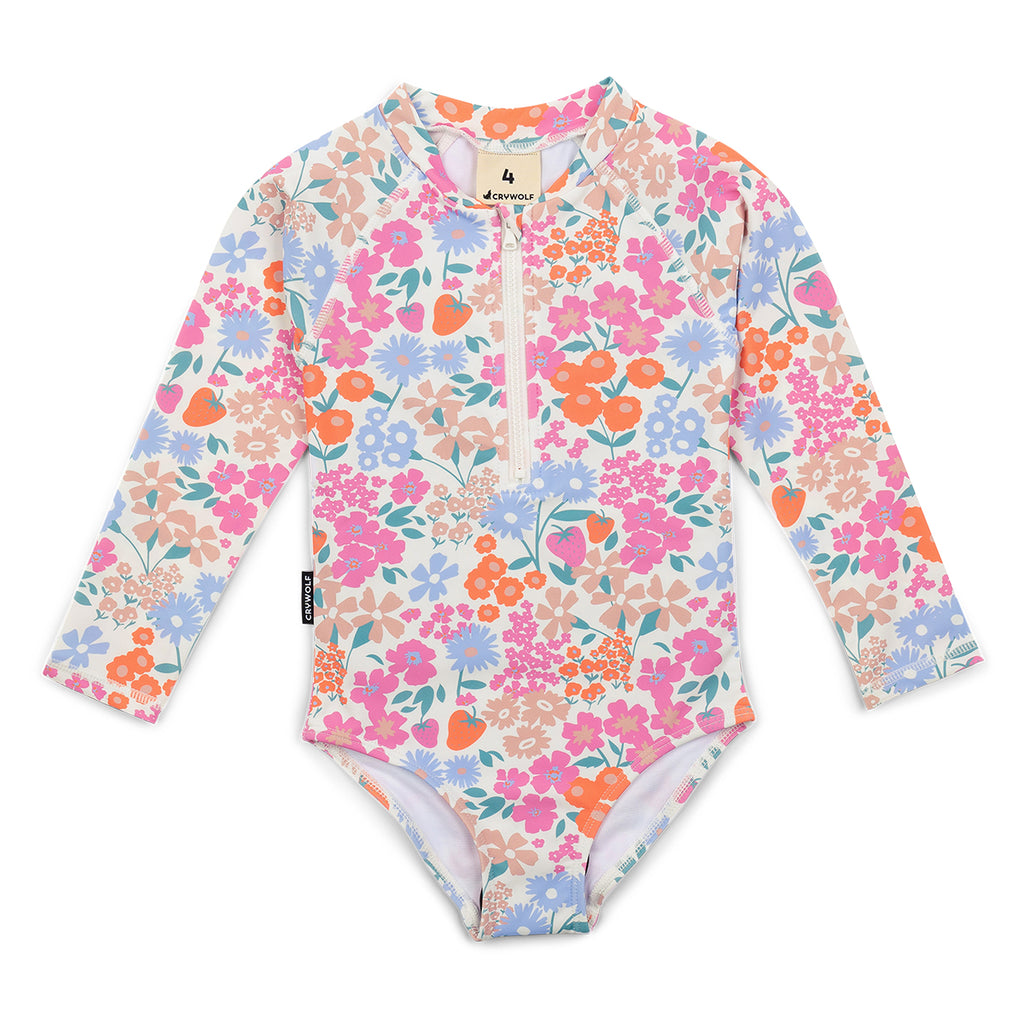Crywolf Long Sleeve Swimsuit Berry Garden in Berry Garden