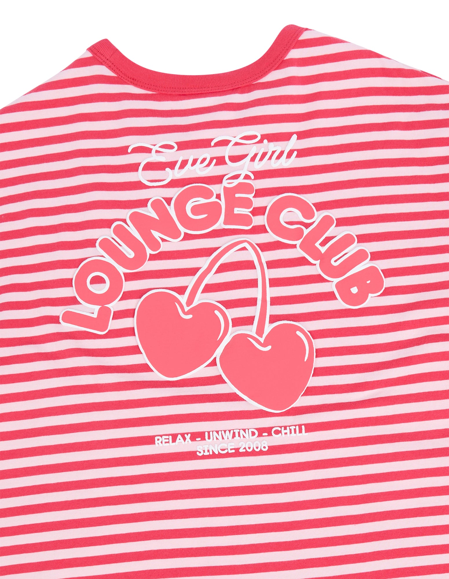 Eve Girl Lounge Club Stripe Tee (Size 3-7) in WATERMELON
