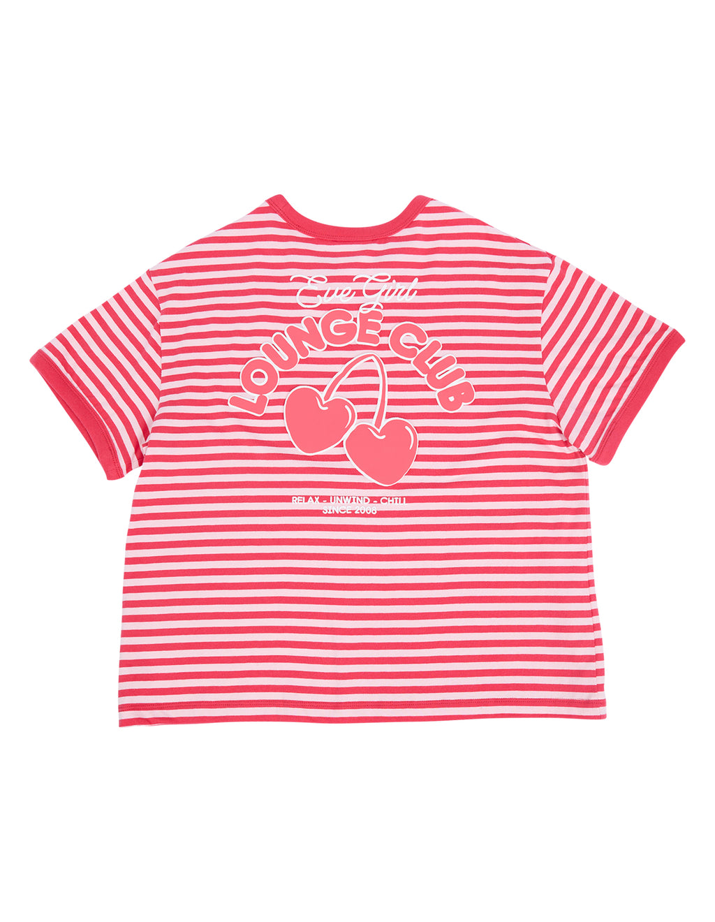Eve Girl Lounge Club Stripe Tee (Size 8-16) in WATERMELON