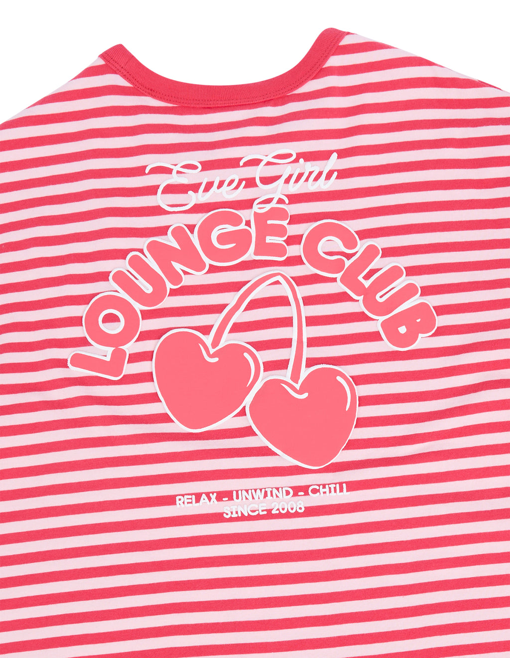 Eve Girl Lounge Club Stripe Tee (Size 8-16) in WATERMELON