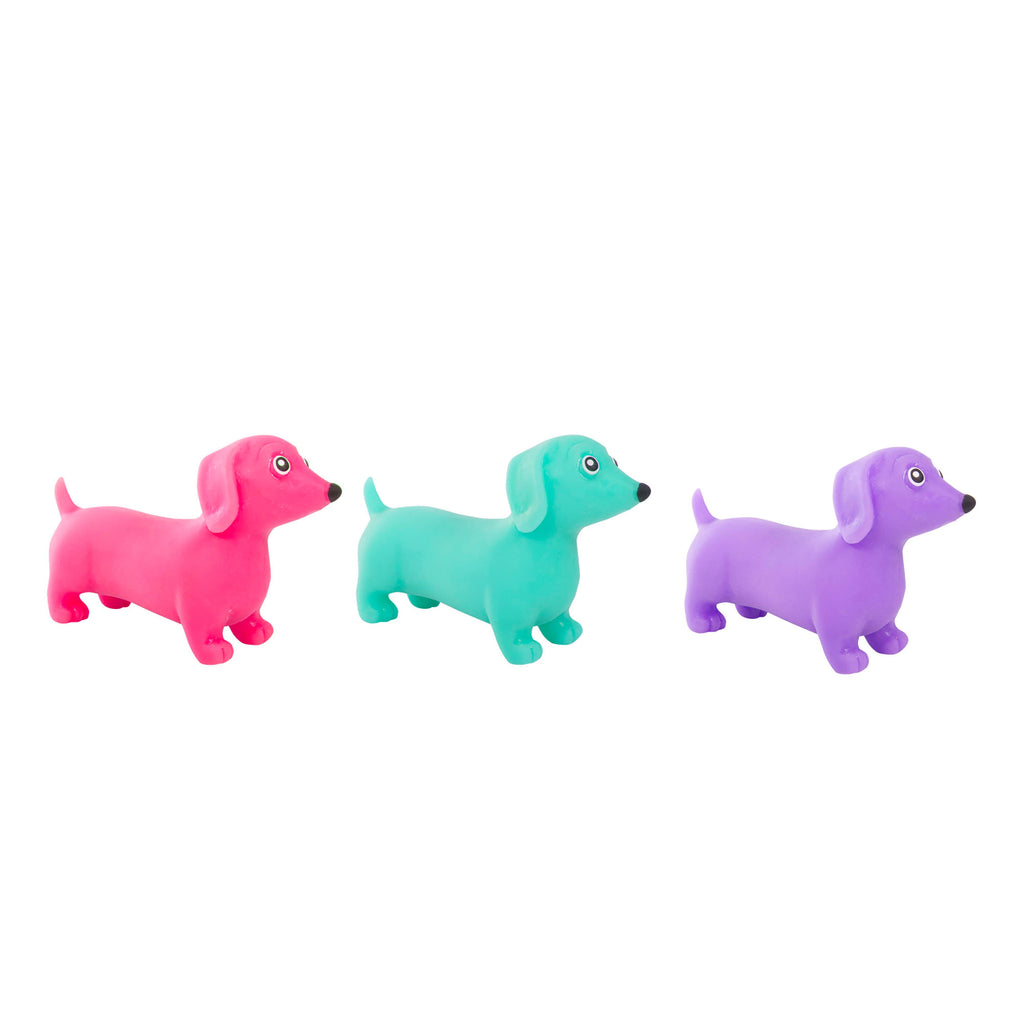 Discovery Zone Stretchy Sausage Dog - Neon Cdu 12pcs/3 Assorted in Single