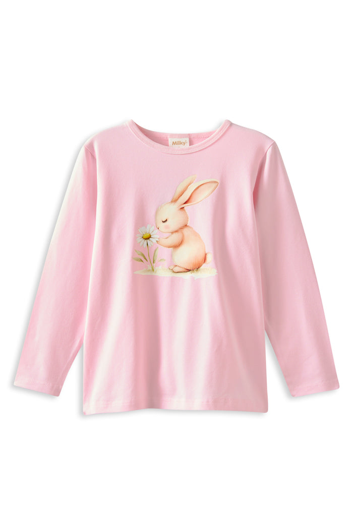 Milky Clothing Meadow Bunny Tee in Blush Pink