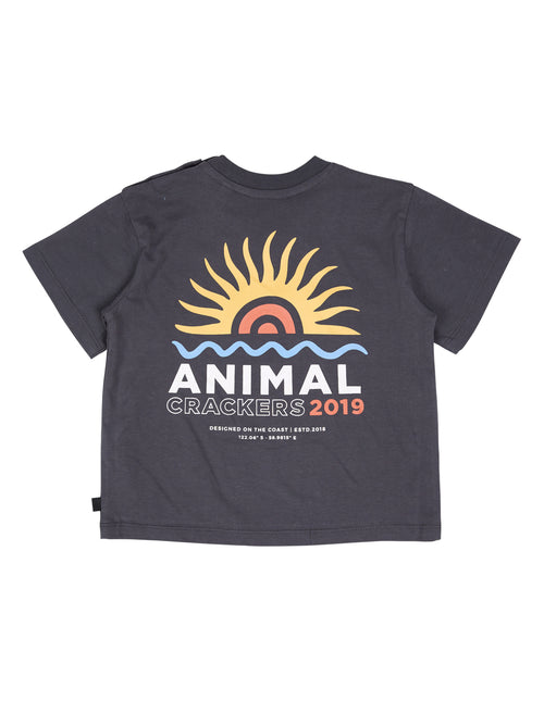 Animal Crackers Ocean Rise Tee in CHARCOAL